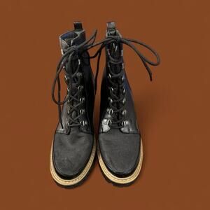 a new day Black and Tan Combat Boots